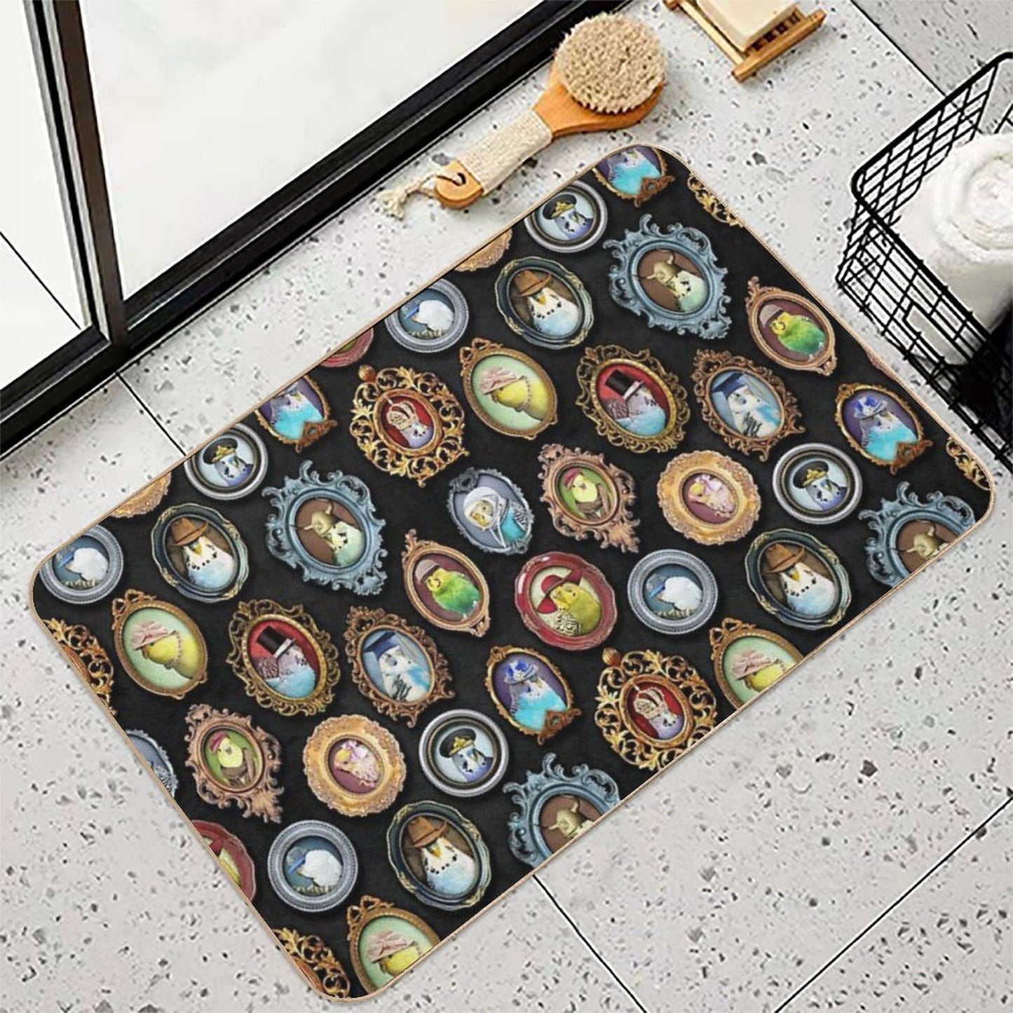 Budgies in Hats  High-Traffic Bath Mat