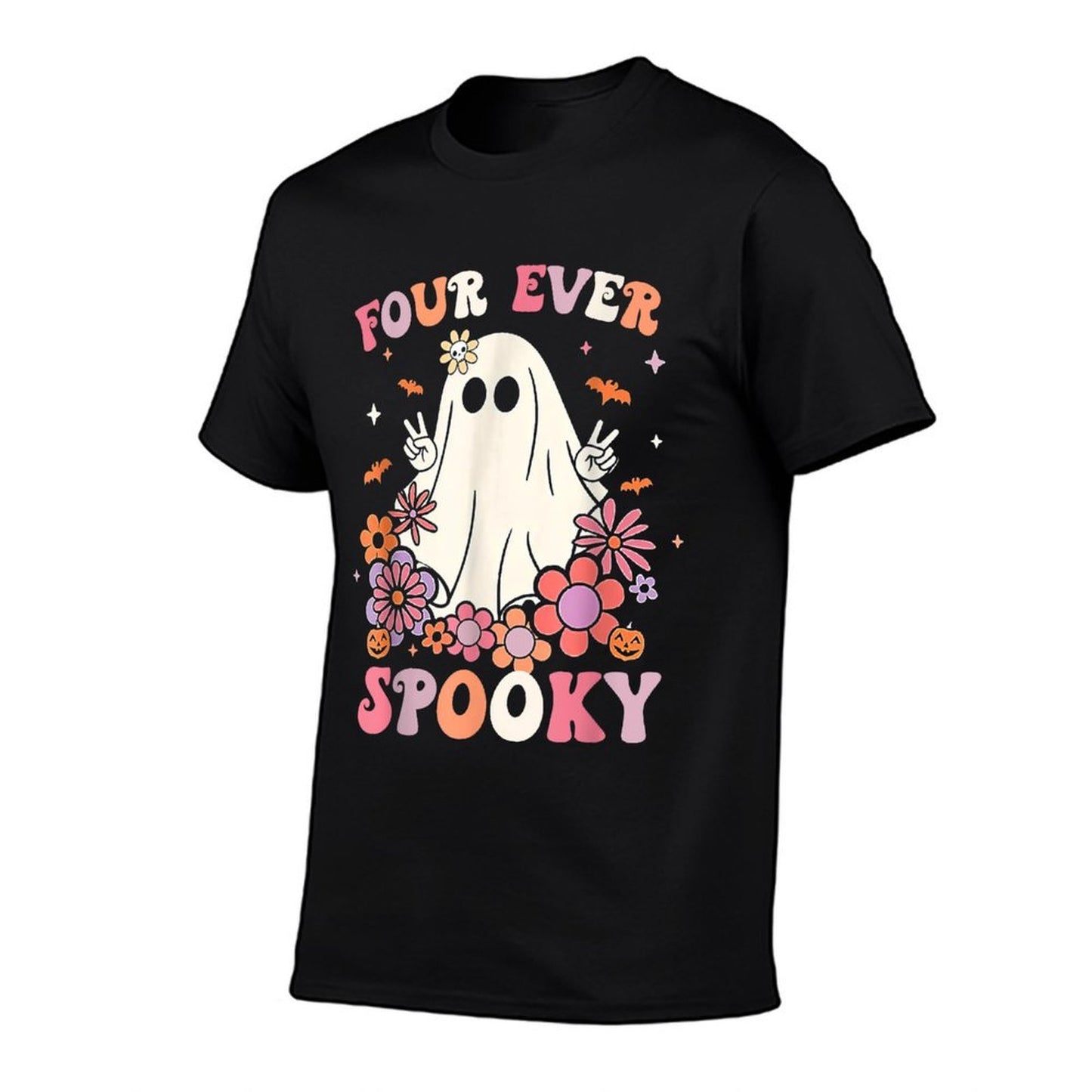 Four Ever Spooky Halloween 4th Birthday Party Decorations  Slim-fit Cut T-Shirt