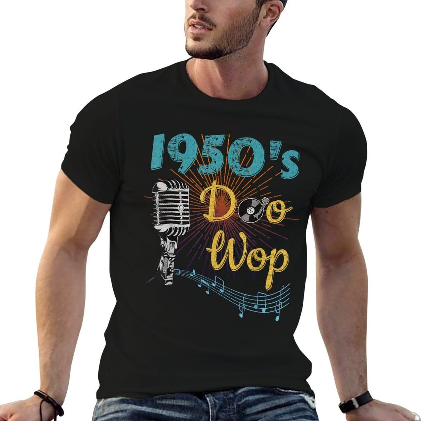 1950s Doo Wop Retro Vintage  Moisture-wicking T-Shirt