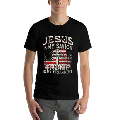 Jesus Is My Savior Trump Is My President Trump 2024 USA  Odor-resistant T-Shirt