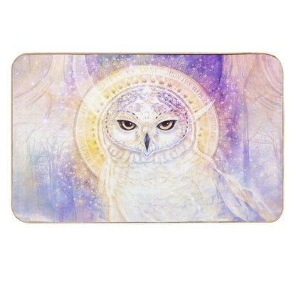 Snow Moon - Beautiful Snowy Owl Art, Magical Owl Art, Witchy Art  Long-Lasting Bath Mat