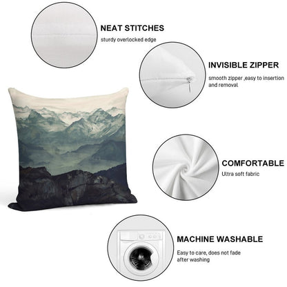 Mountain Fog Soft Ultra-Soft Texture Throw Pillow