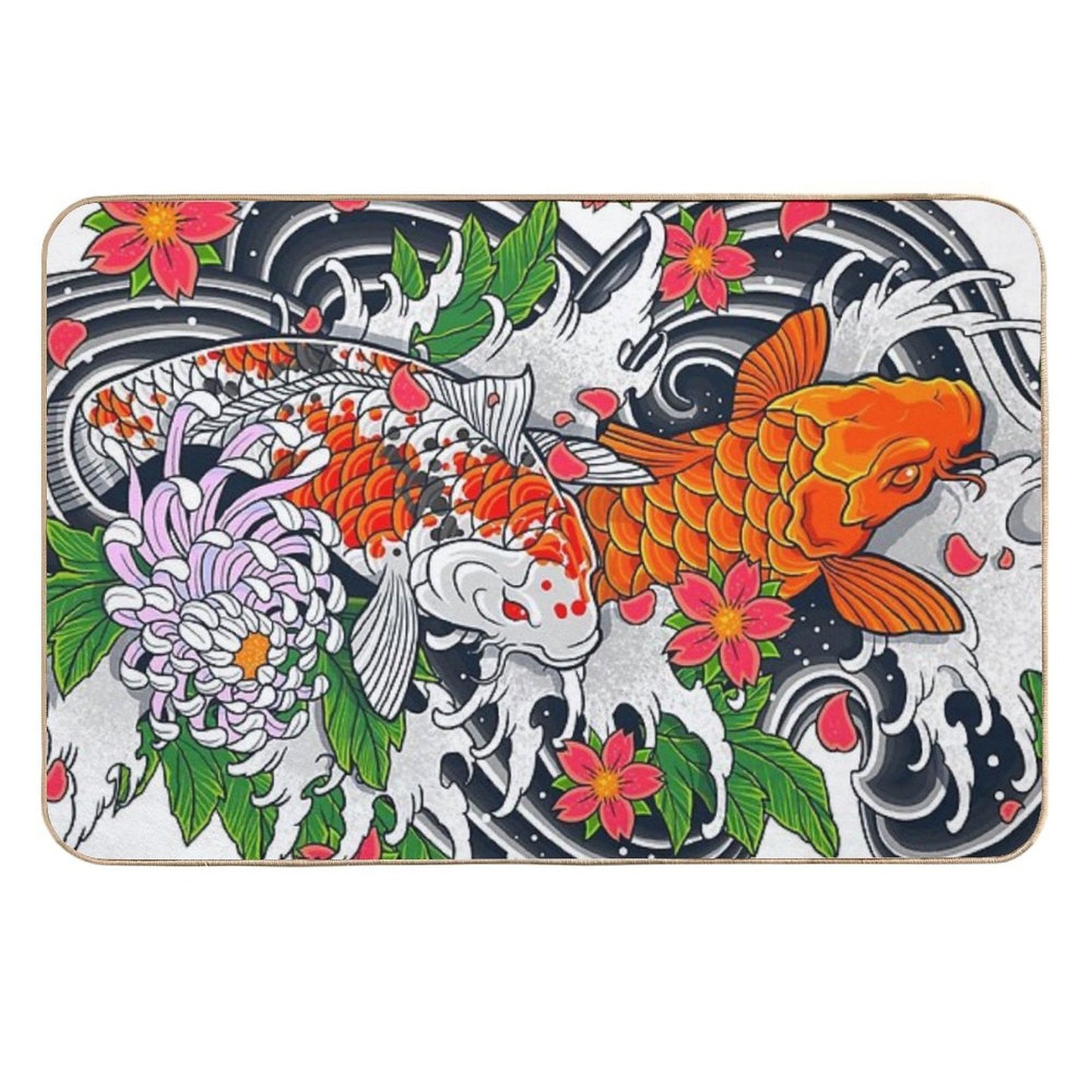 Koi Fish Pond  Eco-Friendly Bath Mat