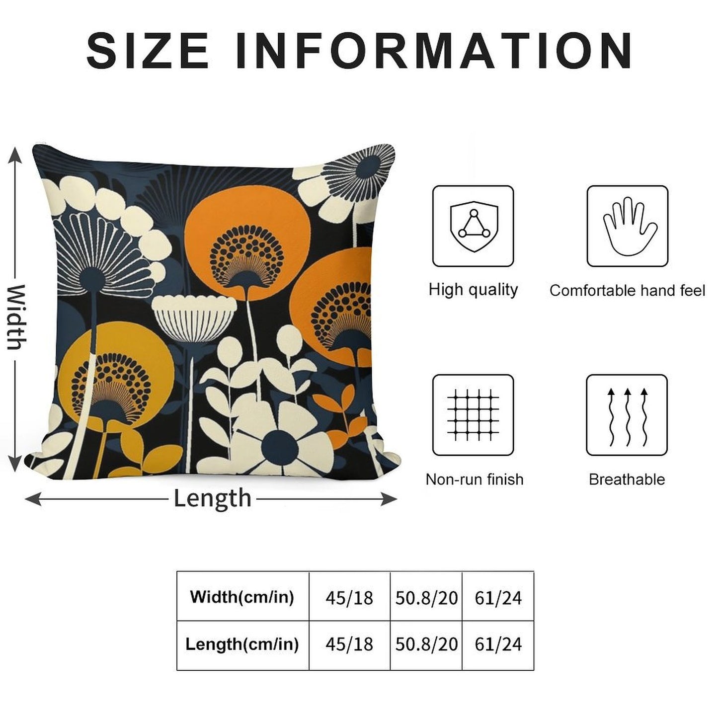 Floral Pattern, Finland Soft Easy Maintenance Throw Pillow
