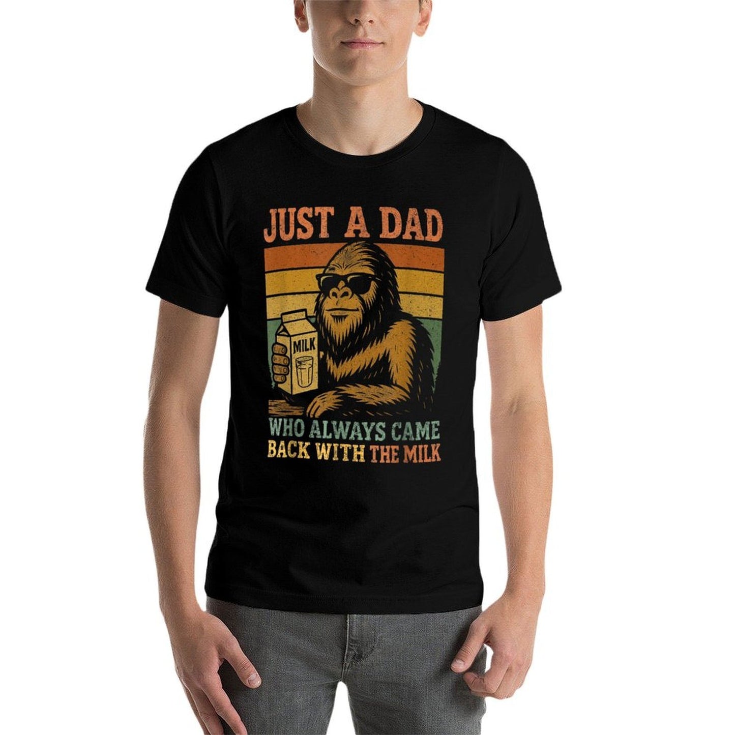 Bigfoot Dad, Just A Dad Who Always Came Back With The Milk  Vintage-inspired T-Shirt