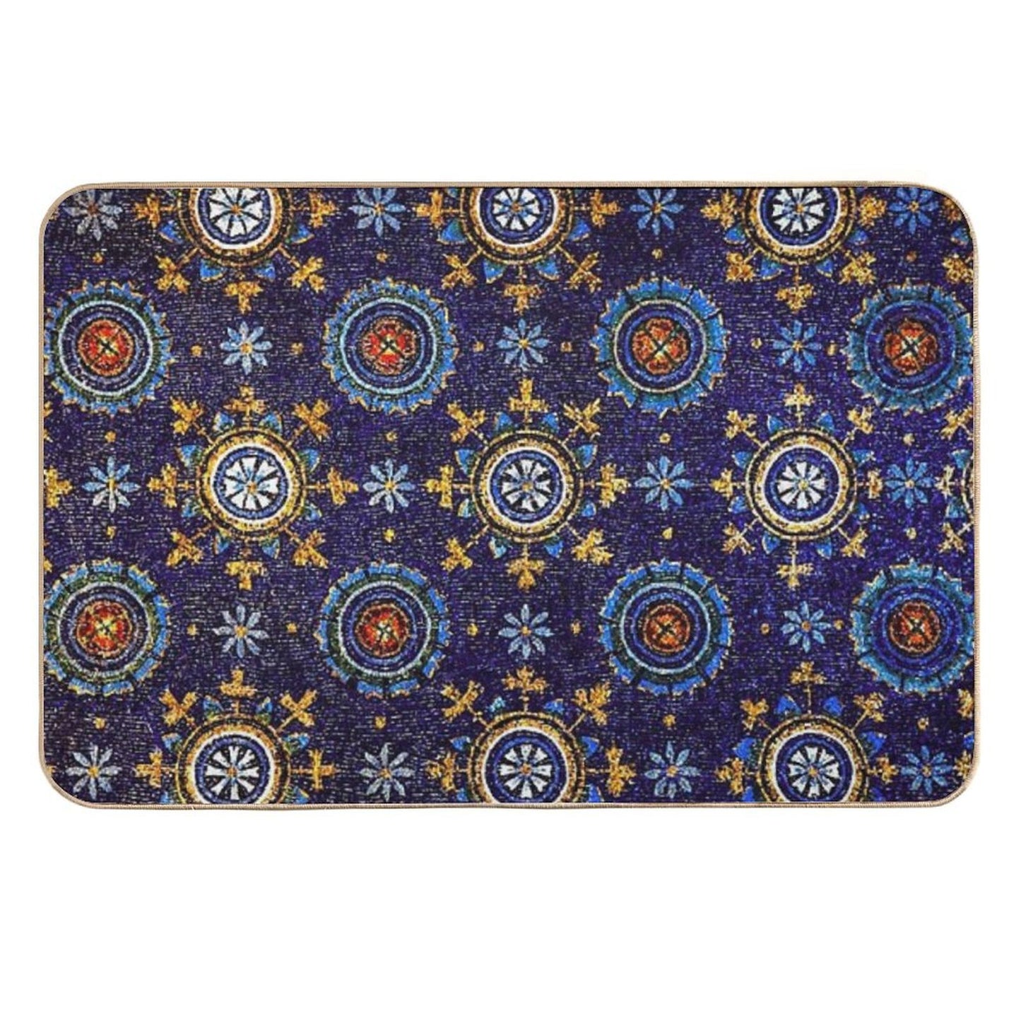 RAVENNA BYZANTINE MOSAICS,STARS,BLUE STARRY NIGHT Durable Bath Mat
