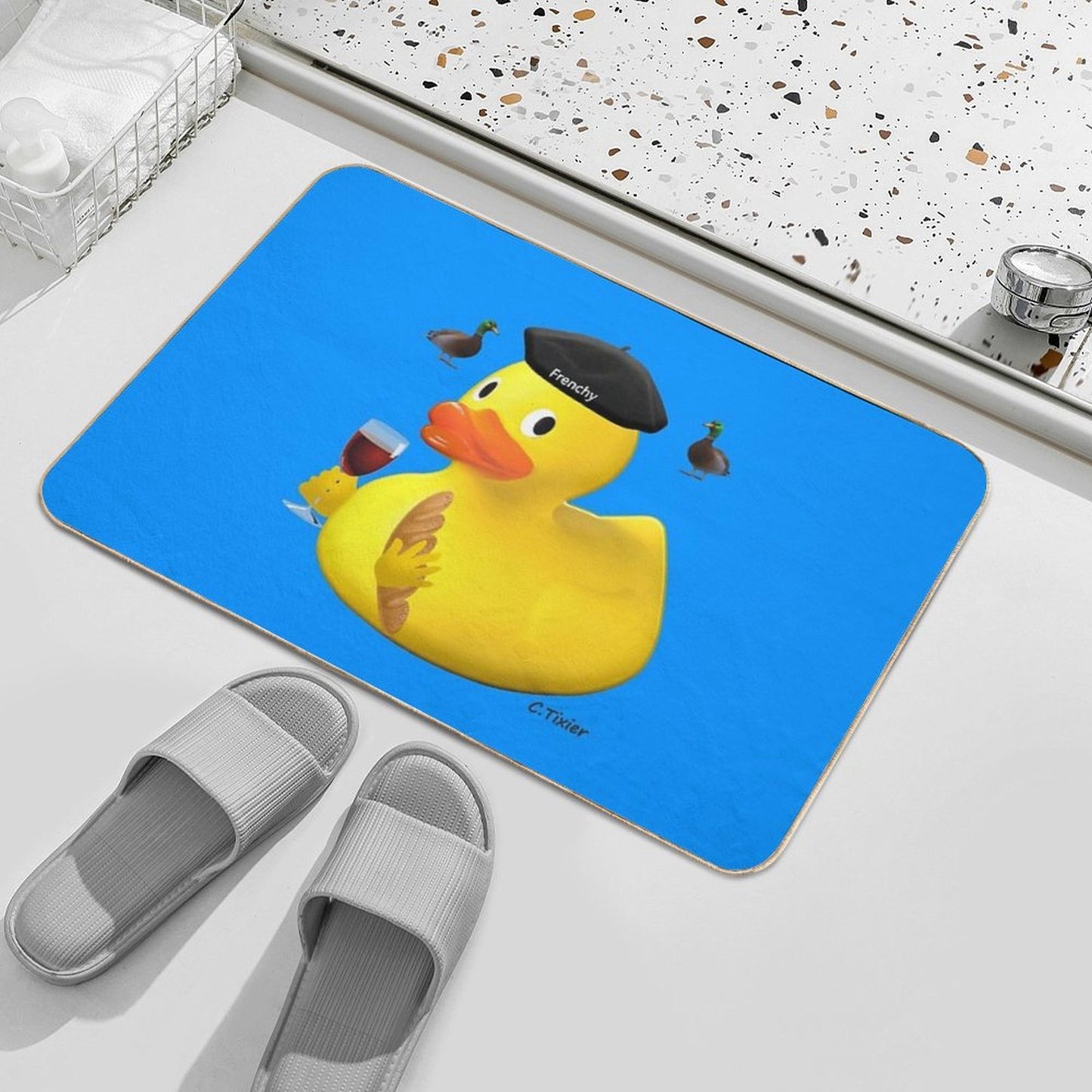 Frenchy The Duck Time  Eco-Friendly Bath Mat