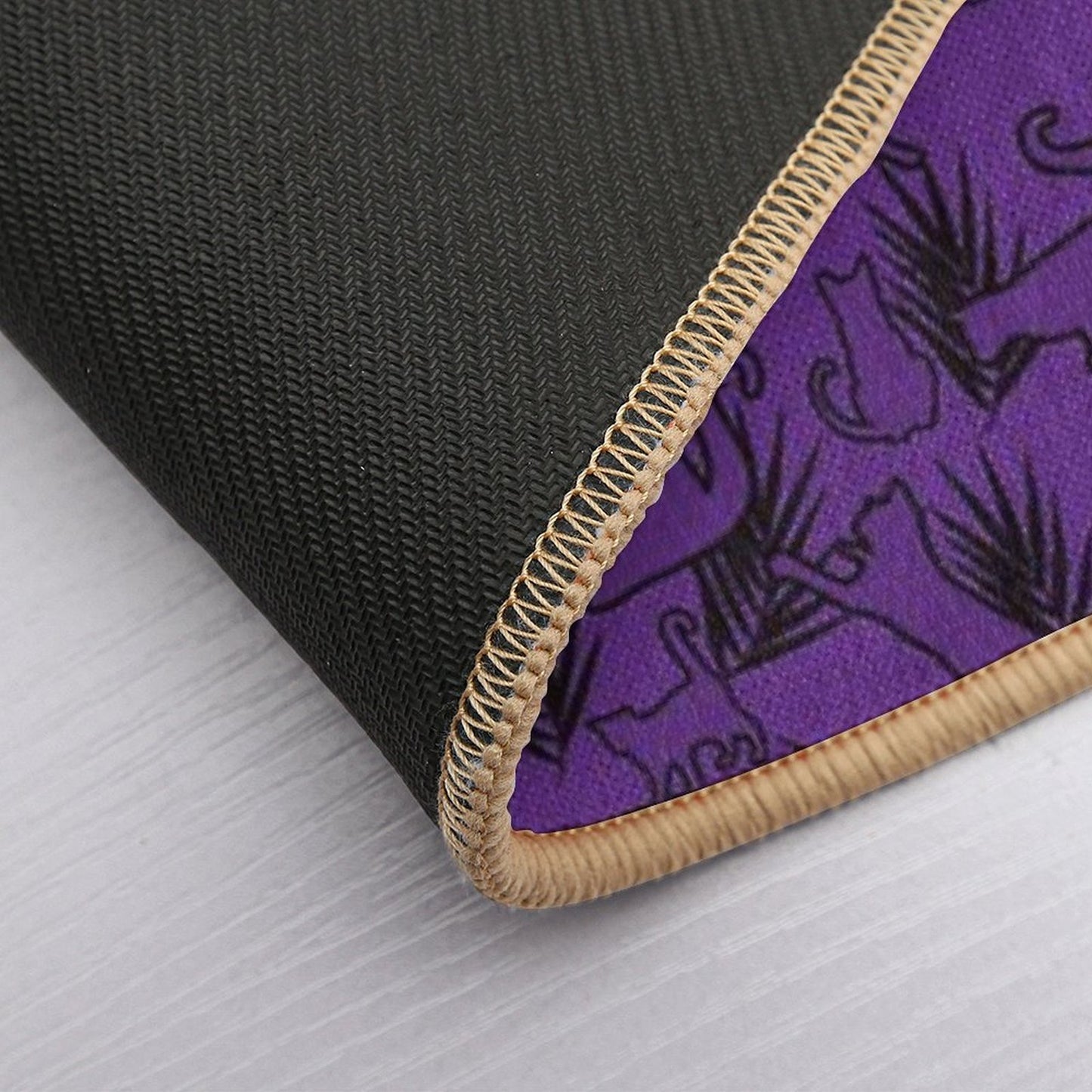 Feral Flora Gothic Cat Pattern with Jungle Flair in Black  Stain-Proof Bath Mat