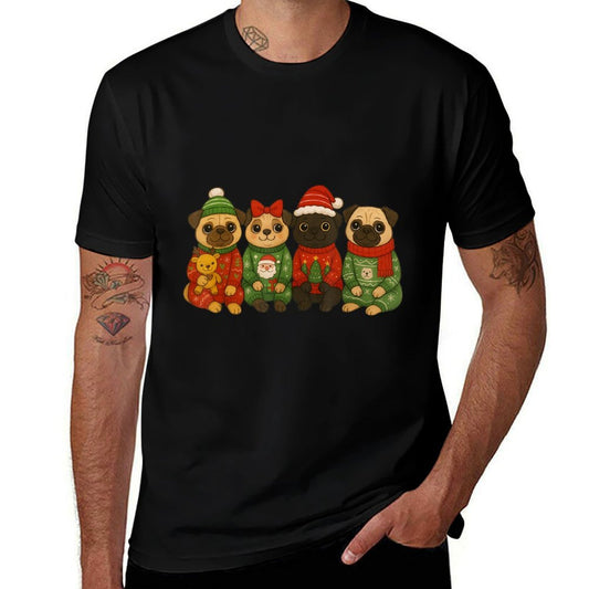 Christmas Pug Matching Family Xmas Pajama Dog Men Women Kids  Tagless Design T-Shirt