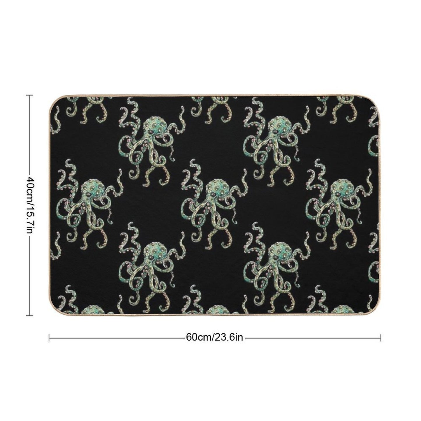 Green Octopus!  Repositionable Bath Mat