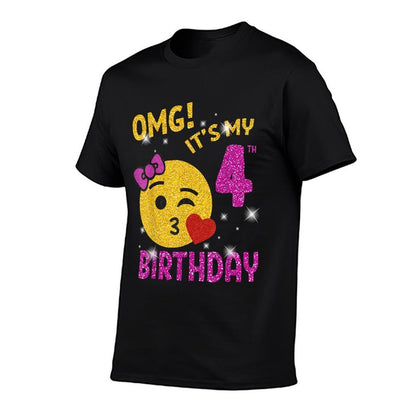 OMG It's My 4th Birthday Girl Cute 4 Yrs Old Birthday Party  Durable T-Shirt
