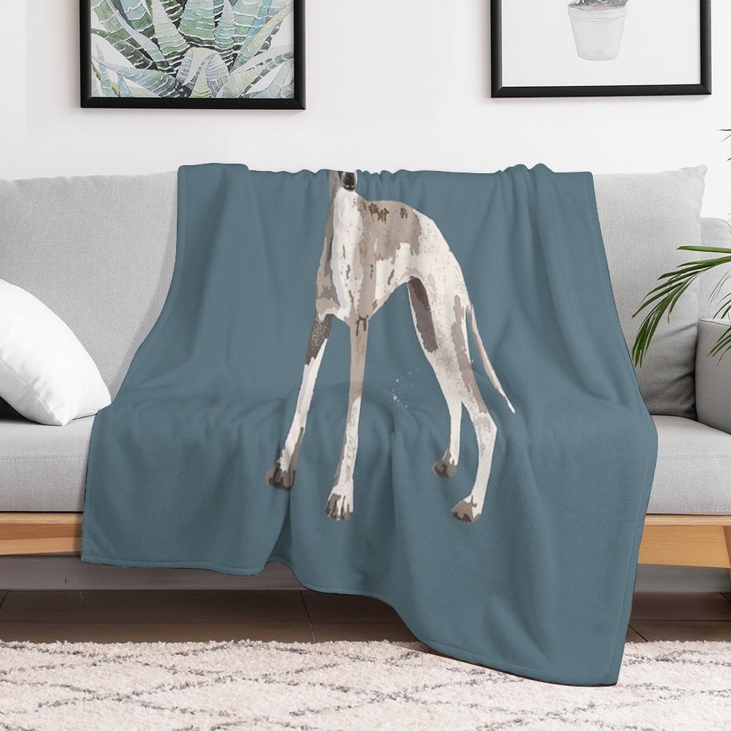 Whippet Shrink-resistant Throw Blanket