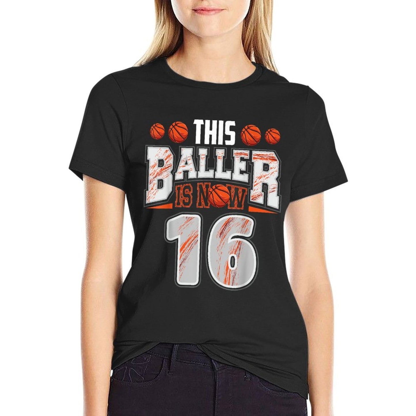 Basketball Player 16 Years Old Boy Basketball 16th Birthday  Cotton T-Shirt