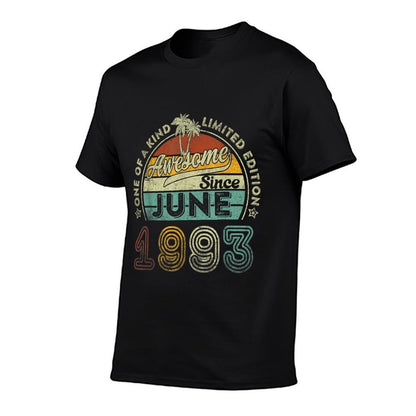 30 Year Old Awesome Since June 1993 30th Birthday  Wrinkle-resistant T-Shirt