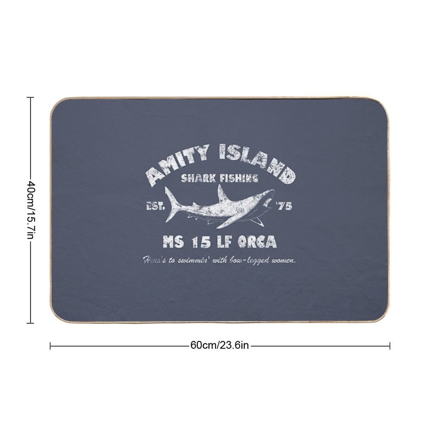 Amity Island Shark Fishing Est - 1975  Pet-Safe Bath Mat