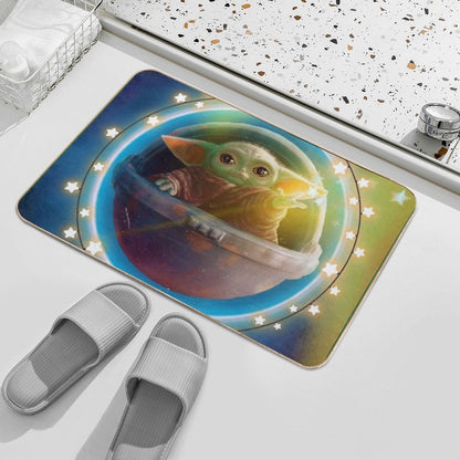 Alien Baby Reaching for Stars  Pet-Safe Bath Mat