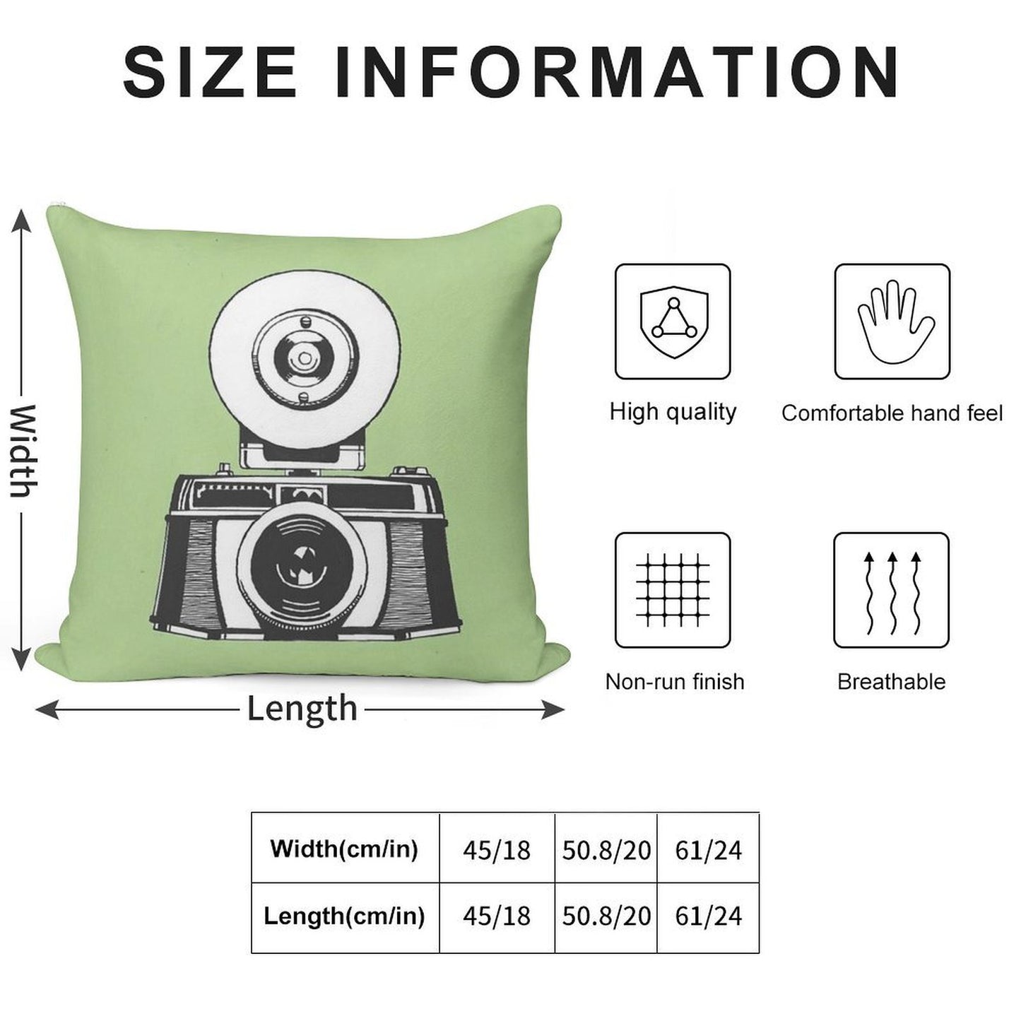 Camera Soft Durable Construction Throw Pillow