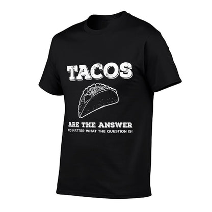 Tacos Are The Answer Funny Saying Taco Lover Gift  Oversized Silhouette T-Shirt