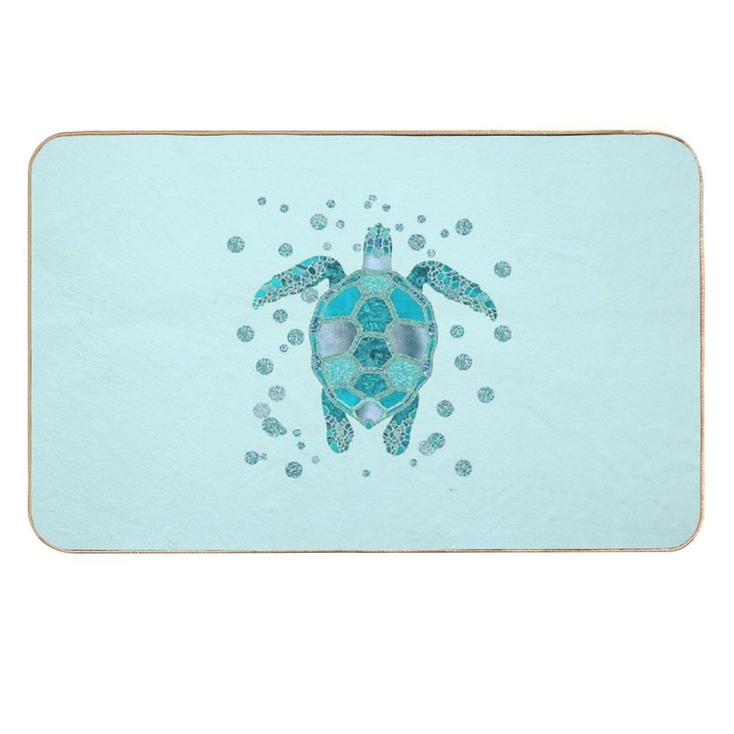 Glamour Aqua Turquoise Turtle Underwater Scenery Durable Bath Mat