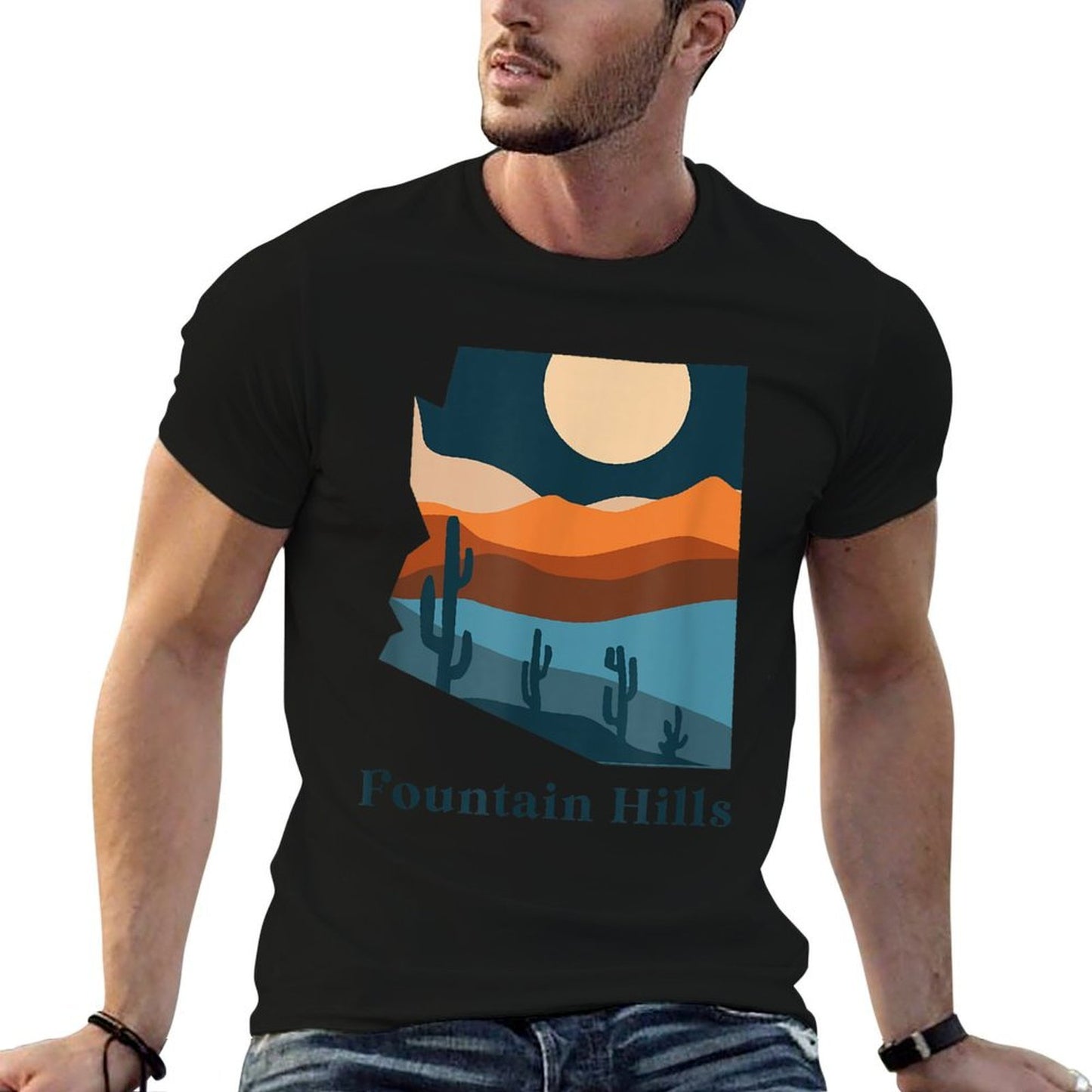Fountain Hills Arizona Desert Style Boho AZ Landscape  Versatile T-Shirt