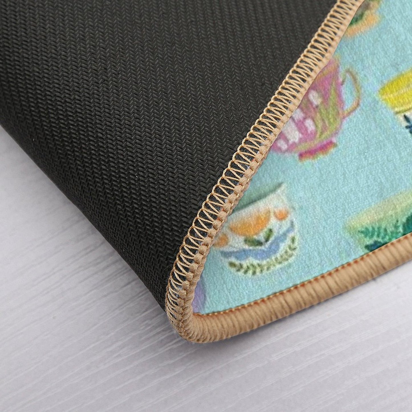 Vintage Tea Cups {Soft Blue}  Eco-Friendly Bath Mat