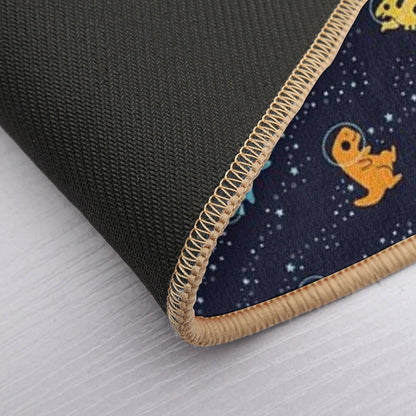 Dinosaurs In Space Pattern  Fade-Resistant Bath Mat