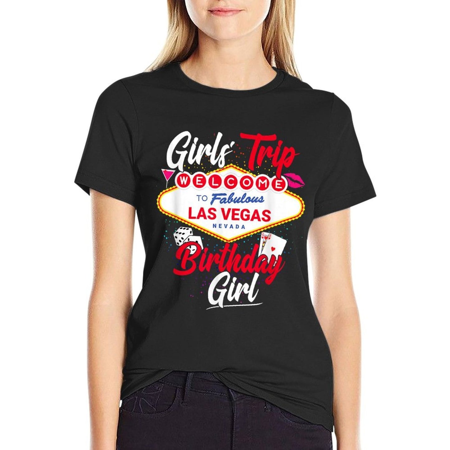Las Vegas Birthday Party - Girls Trip - Vegas Birthday Girl  Tagless Design T-Shirt