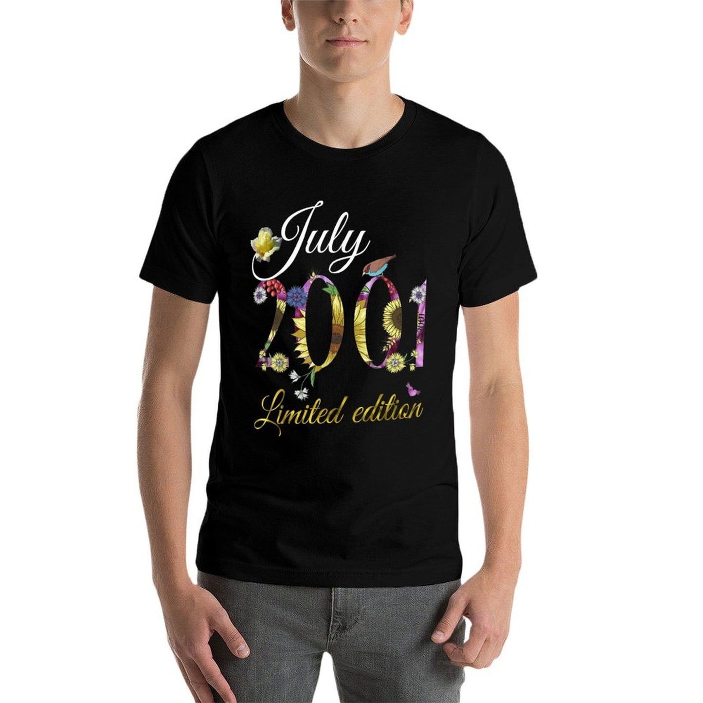 July 2001 - 21 Year Old Sunflowers Floral 21st Birthday Gift  Soft T-Shirt