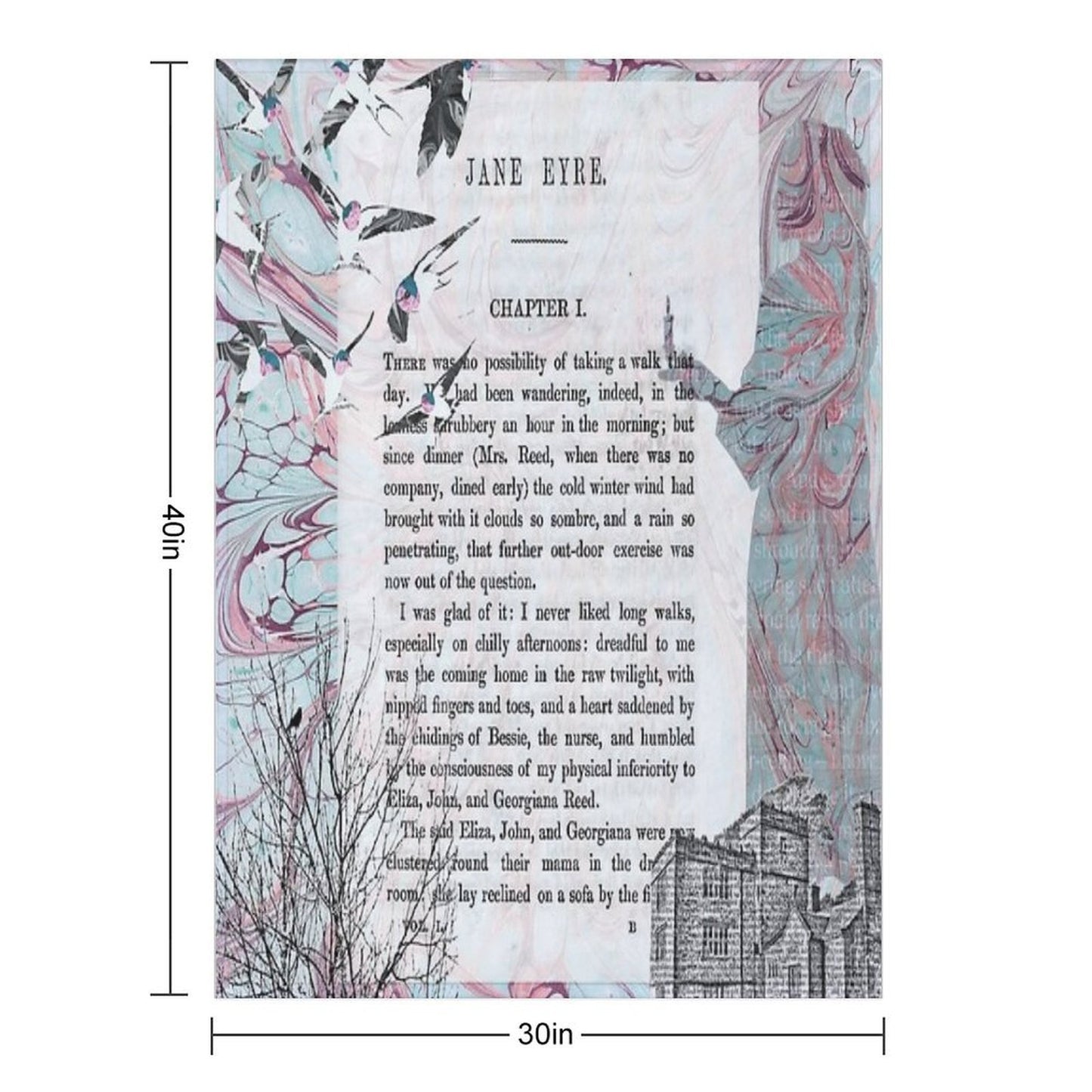 Jane Eyre Collage Gift-ready Throw Blanket