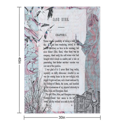 Jane Eyre Collage Gift-ready Throw Blanket