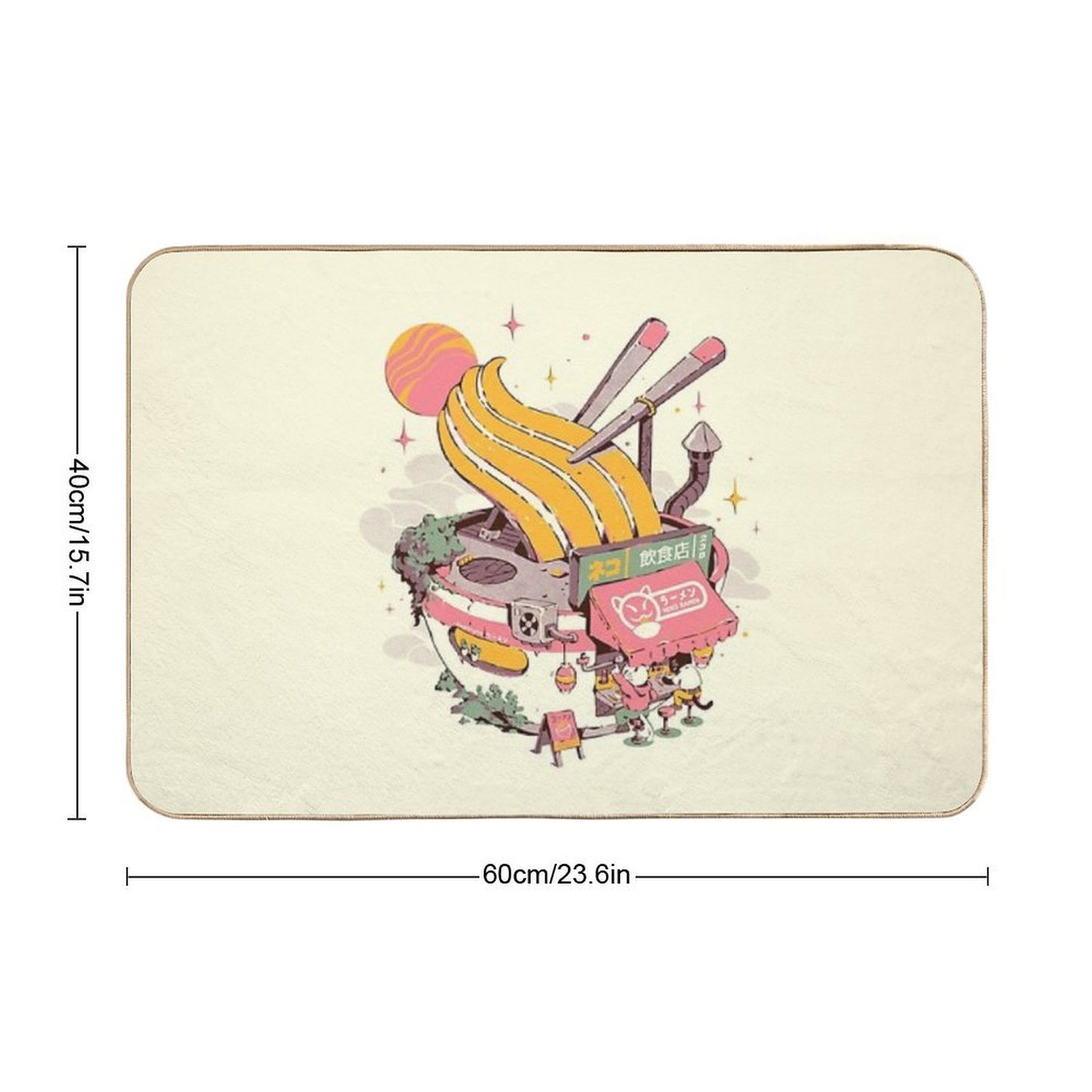Ramen Bowl Restaurant  Pet-Safe Bath Mat