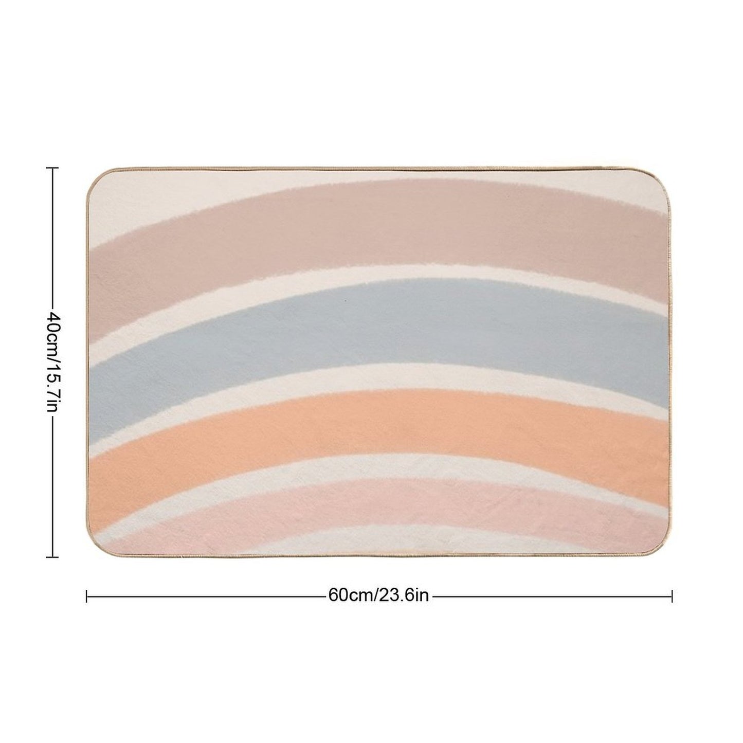 Neutral Colors Wavy Lines Curvy Stripes Pattern Boho Aesthetic Muted Teal  Versatile Bath Mat