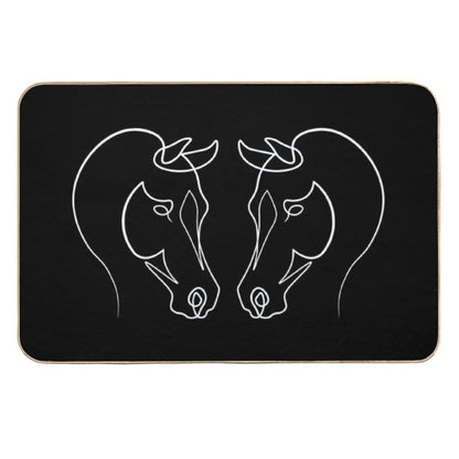 Arabian Horse Face One Line Art  Multi-Purpose Bath Mat