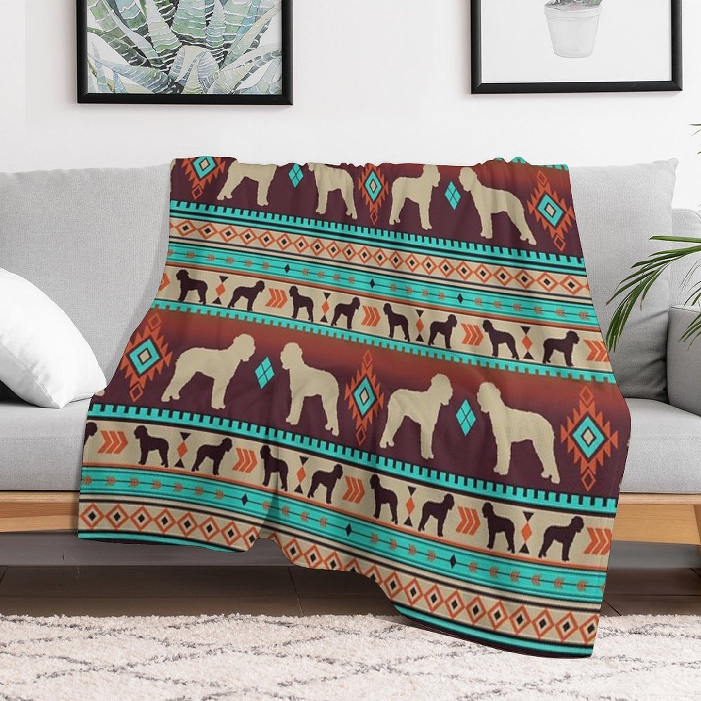 Boho Dogs  Lagotto Romagnolo Sunset Velvety-soft Throw Blanket
