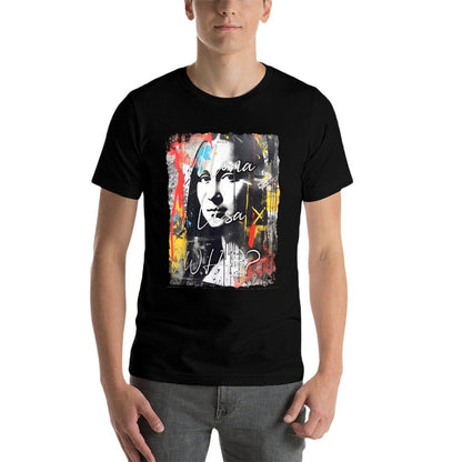 Abstract Graffiti Art Leonardo Da Vinci Art Mona Lisa Comfortable T-Shirt