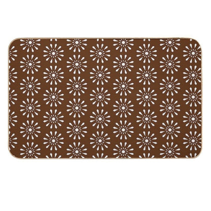 Brown Moroccan Inspired Pattern  Long-Lasting Bath Mat