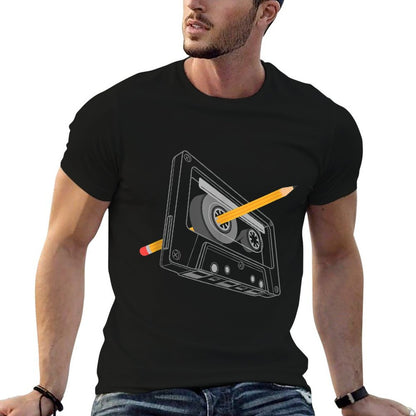 Vintage Rewind Funny 80s 90s Cassette Pencil Gift Men Women  Moisture-wicking T-Shirt