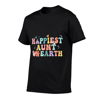 Groovy Happiest Aunt On Earth  Summer-ready Fabric T-Shirt