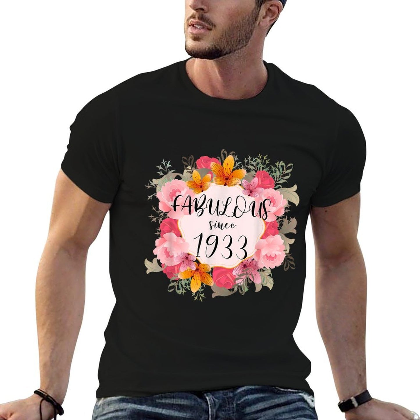 Women 90 Years Old Fabulous Since 1933 Happy 90th Birthday  Slim-fit Cut T-Shirt