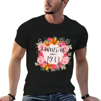 Women 90 Years Old Fabulous Since 1933 Happy 90th Birthday  Slim-fit Cut T-Shirt