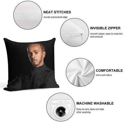 Lewis Hamilton Soft Washable Throw Pillow