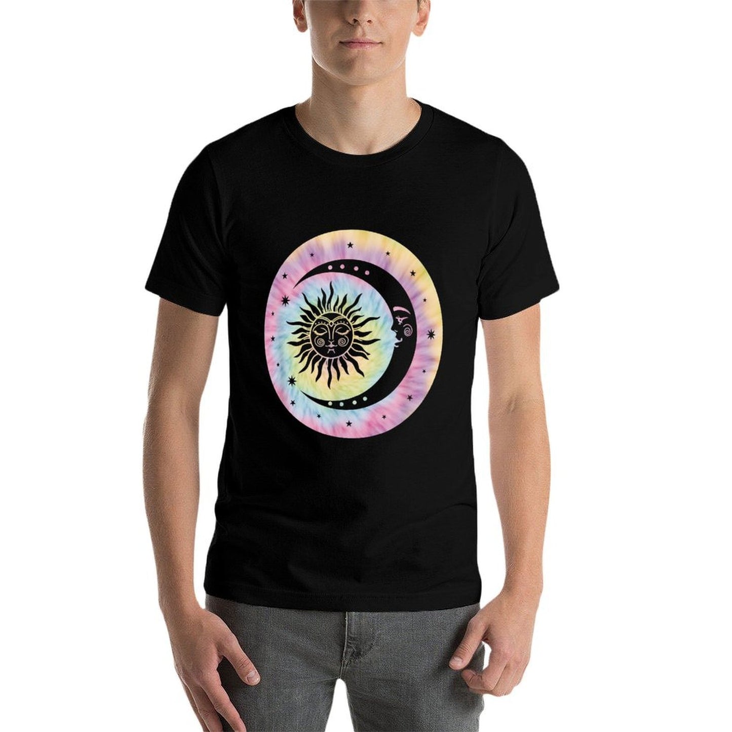 Boho Tie Dye Hippie Retro Moon Sun Stars Celestial  Classic T-Shirt