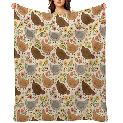 Springtime Chickens Eco-conscious Throw Blanket