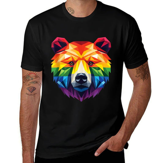 Geometric Bear in LGBT, Gay Pride Bear  Tagless Design T-Shirt