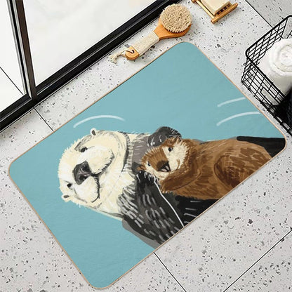 Alaska Sea Otter Mom And Baby  Versatile Bath Mat
