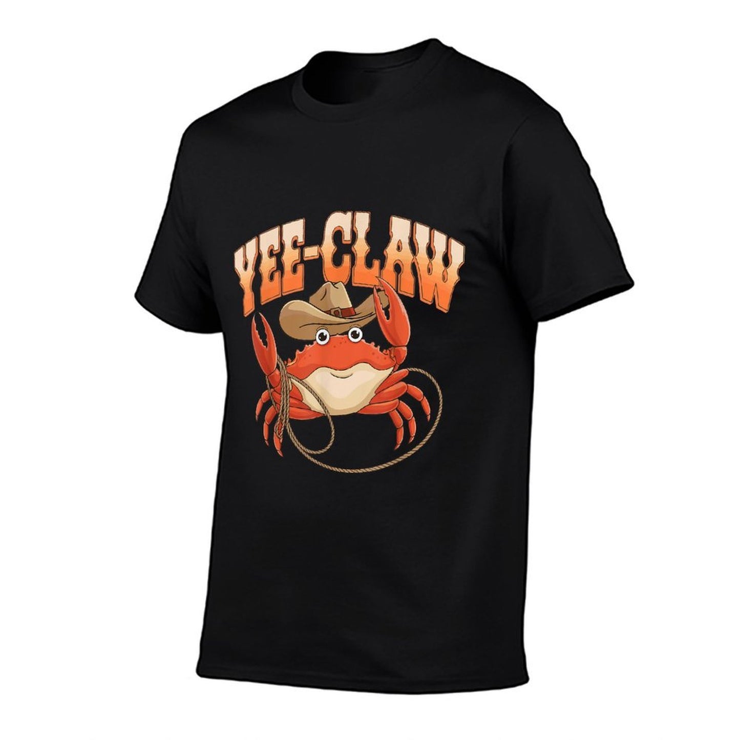 Crab Yee Claw Cowboy Rodeo Western Meme Unisex-Adults Black Western Crab  Versatile T-Shirt