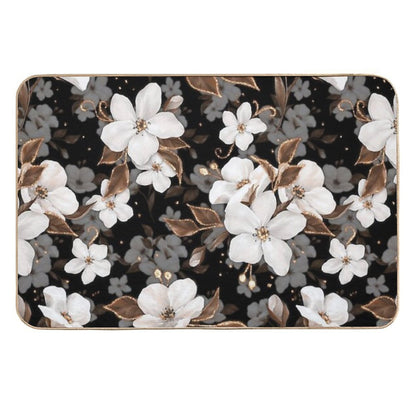 Apple Flowers. Decorative Floral Pattern Durable Bath Mat