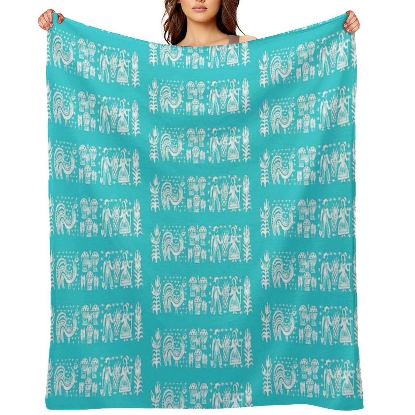 White Pyrex Amish Butterprint Pattern Travel-friendly Throw Blanket