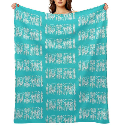 White Pyrex Amish Butterprint Pattern Travel-friendly Throw Blanket