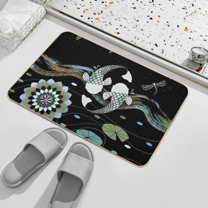 Lucky Koi Mandala  Easy To Clean Bath Mat